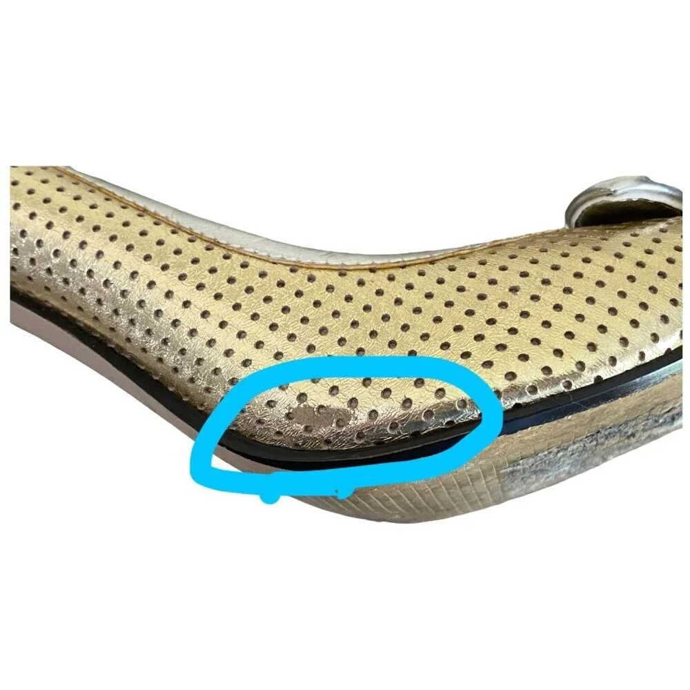 Style & Co. "Freckles" Peep Toe Metallic Heels Formal Special Occasion SZ 6.5 - Picture 4 of 12